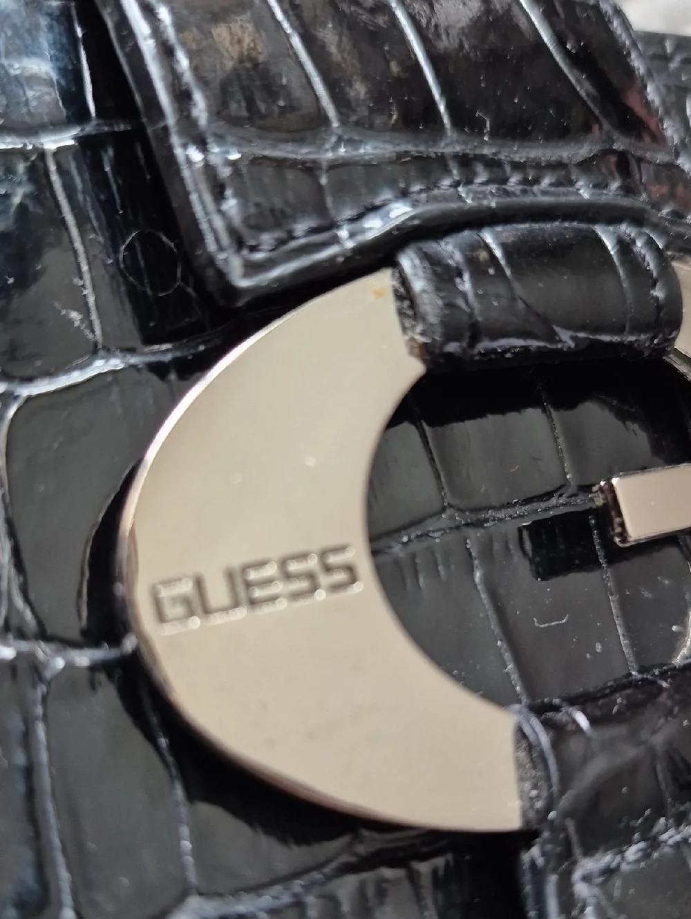 Guess Black Crocodile Embossed Small Bag - Picture 10 of 12